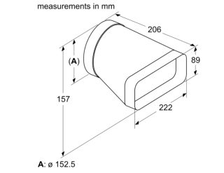 Bosch HEZ9VDSI0, Адаптер за канал, кръгъл-плосък 150mm