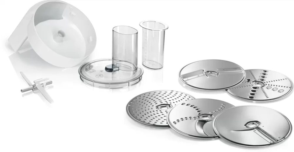 BOSCH MUZ5VL1, комплект Veggielove, 5 диска за бързо рязане, рендосване и настъргване на широка гама от продукти