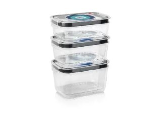 Bosch MSZV0FC3 Вакуумна кутия, включени 3 вакуумни кутии (0.9 л, 1.2 л, 1.7 л), изработени от Тритан, без BPA, съвместими с серия ErgoMixx и блендер VitaMaxx