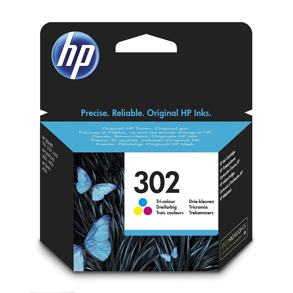 HP 302 Трицветен оригинален мастилен касет
