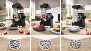 Месомелачка Bosch MFWS640B, SER6, MultiPower 2100 W, Планетарна предавателна кутия, 3,5 kg/min, Черен
