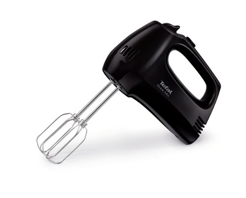 Tefal HT310838, ръчен миксер, 300W, 5 скорости + турбо, 2 бъркалки, 2 куки за тесто, черен