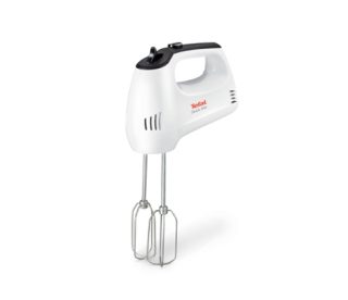 Tefal HT310138 Ръчен миксер, 300W, 5 скорости + турбо, 2 бъркалки, 2 куки за тесто, бял/тъмносив