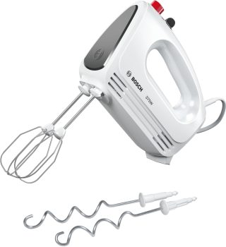 Bosch MFQ22100 Ръчен миксер, CleverMixx, 375 W, 4 скорости, допълнителна импулсна/турбо функция, бял/сив