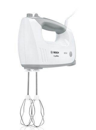 Bosch MFQ36400 Ръчен миксер, 450 W, 5 степени на работа, допълнителна функция пулс/турбо, бял/сив