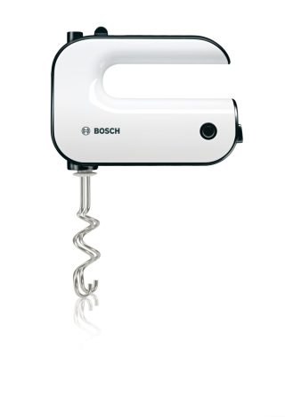 Потапящ миксер Bosch MFQ4020, Styline, 450 W, с иновативни бъркалки FineCreamer, приставка за пасиране, 5 скорости, допълнителна импулсна/турбо функция, бял-черен