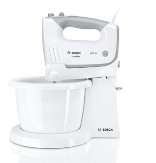 Bosch MFQ36460 ръчен миксер, 450 W, бял, с купа и стойка