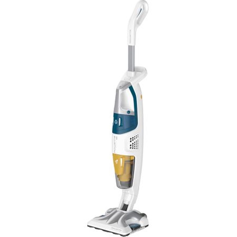Парочистачка Rowenta RY8561WH, CLEAN & STEAM ALL FLOORS, циклонична технология, 1700 W, до 30 мин. време за пара, 30 сек. време за загряване, двуглава дюза Dual Clean & Steam, съд/торба за прах 0.5 L, резервоар за вода 0.4 L, допълнителни аксесоари за почистване; бял, тъмносин