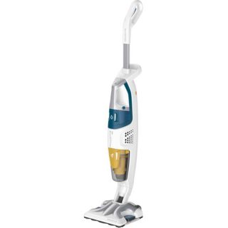 Парочистачка Rowenta RY8561WH, CLEAN & STEAM ALL FLOORS, циклонична технология, 1700 W, до 30 мин. време за пара, 30 сек. време за загряване, двуглава дюза Dual Clean & Steam, съд/торба за прах 0.5 L, резервоар за вода 0.4 L, допълнителни аксесоари за почистване; бял, тъмносин