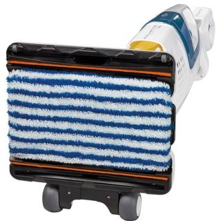 Парочистачка Rowenta RY8561WH, CLEAN & STEAM ALL FLOORS, циклонична технология, 1700 W, до 30 мин. време за пара, 30 сек. време за загряване, двуглава дюза Dual Clean & Steam, съд/торба за прах 0.5 L, резервоар за вода 0.4 L, допълнителни аксесоари за почистване; бял, тъмносин
