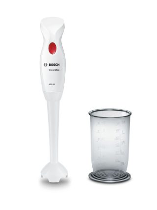 Пасатор Bosch MSM14100, CleverMixx, 400 W, с прозрачна кана, бял, тъмночервен