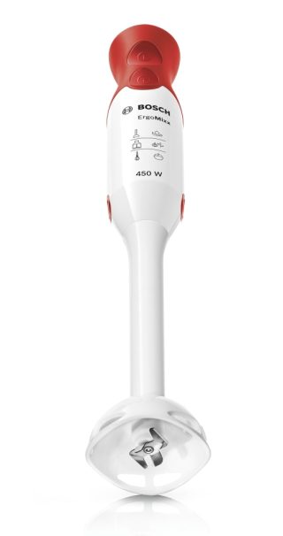 Bosch MSM64010, Пасатор, ErgoMixx, 450 W, включена прозрачна кана, Бял, червен