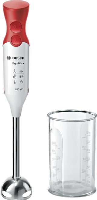 Bosch MSM64110, Блендер, 450 W, Включена прозрачна кана, Бял, червен