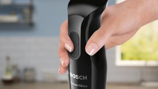 Пасатор Bosch MSM2650B, CleverMixx, 600 W, QuattroBlade, включени чопър и бъркалка, фина бъркалка от неръждаема стомана, мерителна чаша с капак, черен, антрацит