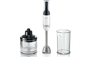 Пасатор Bosch MSM4W220, SER4, ErgoMaster, 600 W, Dynamic Speed Control, QuattroBlade System, с пасатор, чопър и мерителна чаша, бял