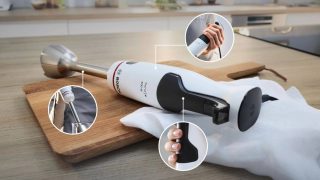 Пасатор Bosch MSM4W220, SER4, ErgoMaster, 600 W, Dynamic Speed Control, QuattroBlade System, с пасатор, чопър и мерителна чаша, бял