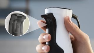 Блендер (пасатор) Bosch MSM4W421, ErgoMaster, 800 W, Dynamic Speed Control, QuattroBlade System, с включени блендер, чопър, бъркалка от неръждаема стомана и мерителна чаша, Бял