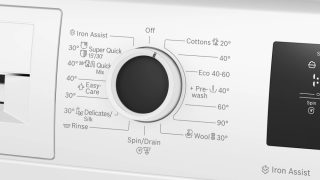 Bosch WAN2406NBY, SER4, Перална машина 8kg, A, 1200rpm, 51/71dB(A), Iron Assist, waveDrum 65l, 4 опции, бяла-черно-сива врата