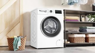 Пералня Bosch WAN2426NBY, 8 kg, 1200 об/мин, енергиен клас A, Iron Assist, сребърно-черно-сива врата