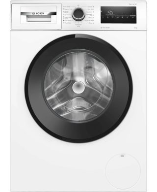 Пералня Bosch WAN2826BBY, 9 kg, A, 1400 об/мин, Iron Assist, waveDrum 65 l, черна-черно-сива врата