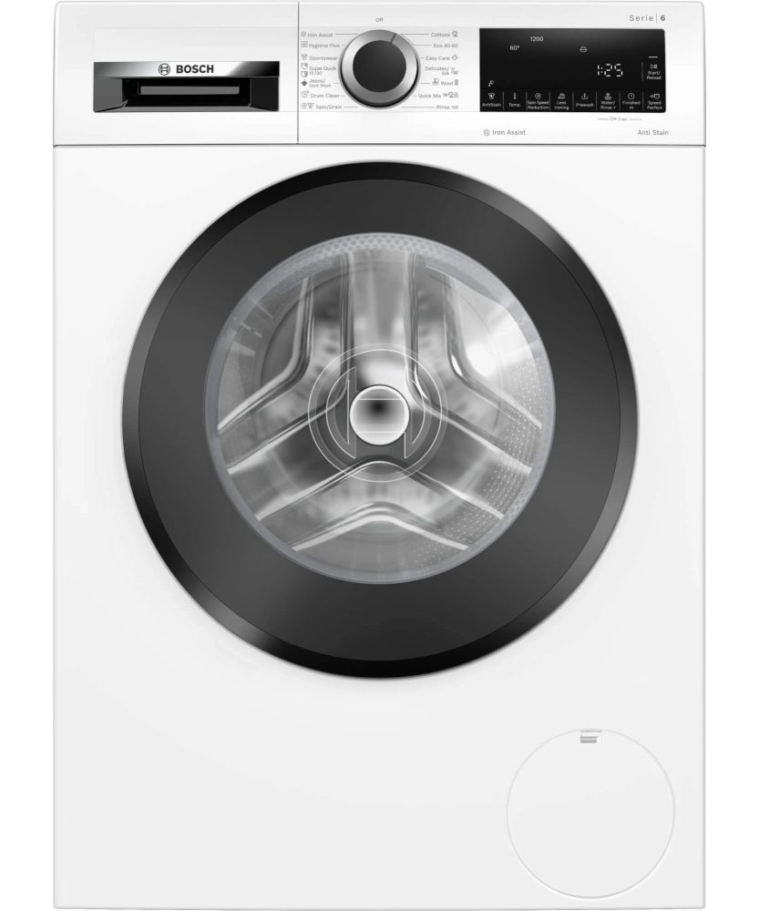 BOSCH WGG242Z3BY, SER6, пералня 9kg, енергиен клас A, 1200 об/мин, 51/71dB(A), Iron Assist, AntiStain 4, waveDrum 65l, черна-черносива врата