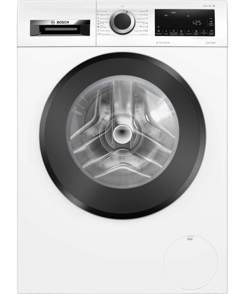 Bosch WGG244Z5BY серия 6 перална машина, 9 kg, A, 1400 об/мин, 51/71 dB(A), Iron Assist, AntiStain 4, waveDrum 65l, черна-черно сива врата