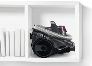 Bosch BGC05AAA1 Прахосмукачка, 700 W, без торба, 1.5 L, 78 dB(A), клас на енергийна ефективност A, пурпурен/сив камък