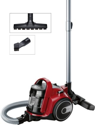 Bosch BGC05AAA2, Прахосмукачка, 700 W, без торба, 1.5 L, 78 dB(A), клас на енергийна ефективност A, чили червен/черен