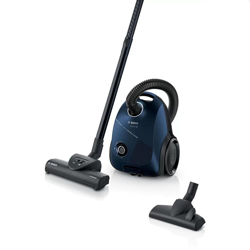 Прахосмукачка Bosch BGBS2BU1T с торбичка 3.5 л, Серия 2, 850W, 80 dB(A), синя