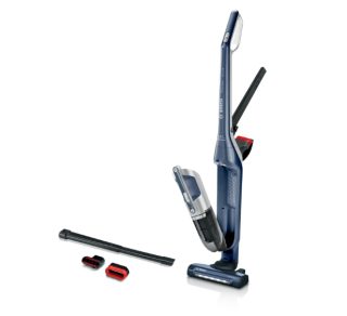 Bosch BBH3K2800, Безжична ръчна прахосмукачка 2 в 1 Flexxo Gen2, Serie 4, 28V, 82 dB(A), AllFloor Power Brush с LED, вградени аксесоари, Син