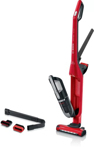 Bosch BBH3ZOO28, акумулаторна прахосмукачка 2 в 1 Flexxo Gen2 ProAnimal, Serie 4, 28V, 82 dB(A), четка ProAnimal с LED, вградени аксесоари, Червена