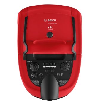 Bosch BWD421PET 3в1 прахосмукачка за сухо и мокро почистване, контейнер за прах 2,5 л, 2100 W, HEPA H13, обхват 12 м, дюзи за поемане на течности, паркетна четка, турбо четка, четка за матраци, резервоар за вода: 5 л, търнадо червено-черно