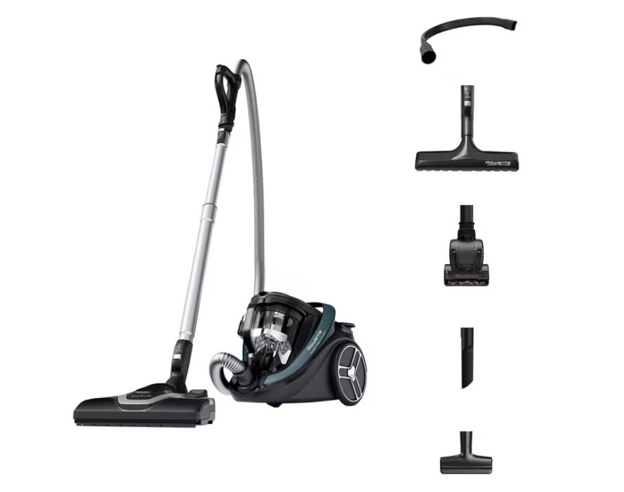 Прахосмукачка Rowenta RO7961EA Silence Force Cyclonic Effitech, Green, 500W, 2L, 59dB, паркет, тапицерия, мини турбо