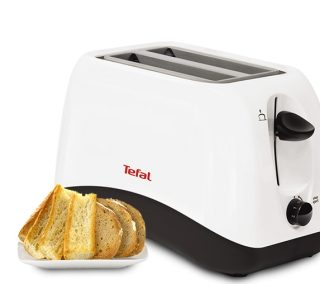 Тостер Tefal TT130130 Delfini 2, 850W, 2 отвора, 7 степени на изпичане, функция Стоп, Размразяване, Претопляне, бял