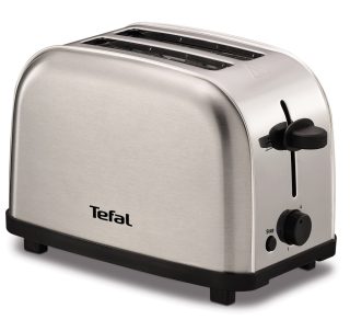 Tefal TT330D30 Ultra mini Тостер, 700W, 2 отделения, 6 степени на изпичане, неръждаема стомана