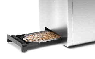 BOSCH TAT3P420, Компактен тостер, DesignLine, Неръждаема стомана, 820-970 W, Автоматично изключване, Настройка за размразяване и затопляне, Високо повдигане