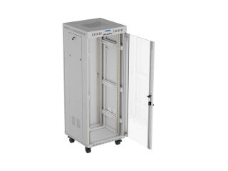 Lanberg Rack Cabinet 19" Free-Standing 32U/600X600 (Flat Pack) With Glass Door LCD Grey V2