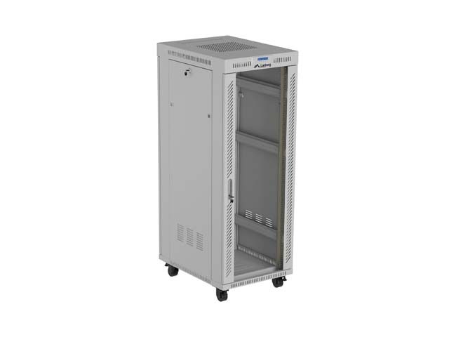 Lanberg Rack Cabinet 19" Free-Standing 32U/600X800 (Flat Pack) With Glass Door LCD Grey V2