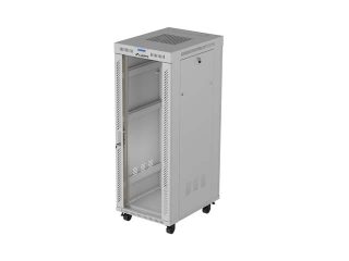Lanberg Rack Cabinet 19" Free-Standing 32U/600X800 (Flat Pack) With Glass Door LCD Grey V2