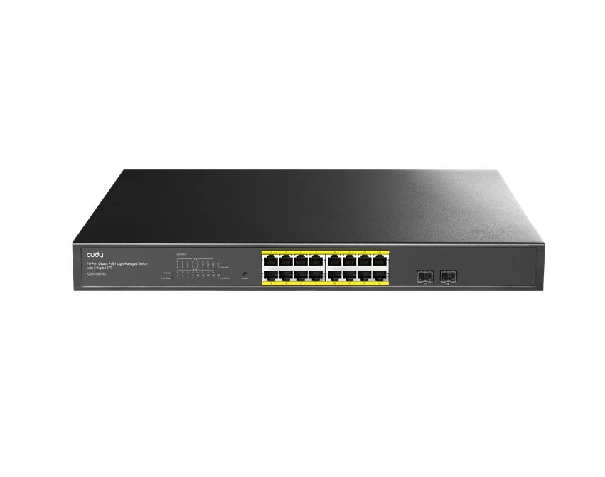 Cudy GS1016EPS2 16-портов Gigabit PoE+ комутатор с 2 SFP слота