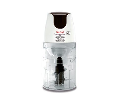 Tefal MB450B38, Masterchop XL, 500 W, вместимост 500 ml, 4 ножа от неръждаема стомана, 3 в 1: смилане, кълцане и смесване, бял/тъмно топло сребрист