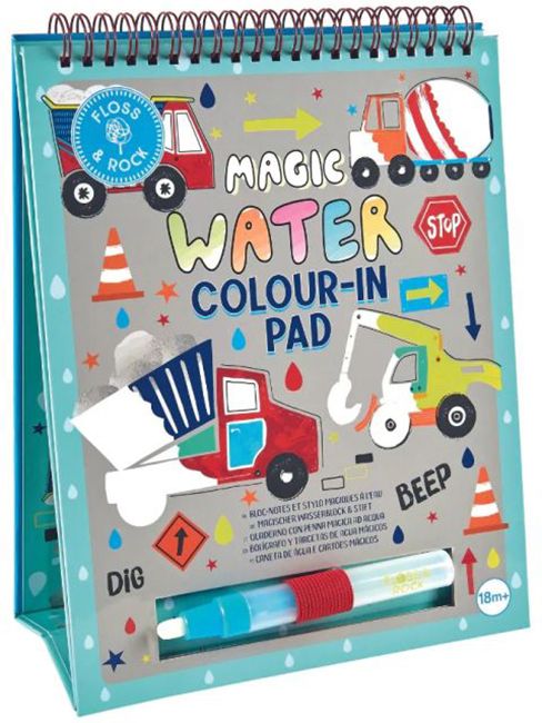 Floss and Rock Magic Water - Книжка за оцветяване с вода - Превозни средства