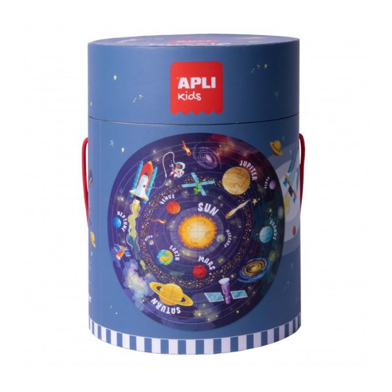 Кръгъл пъзел APLI - Слънчевата система - 48 елемента