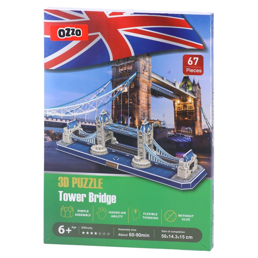 Пъзел Sozzle, 3D, London Tower Bridge, 67 части