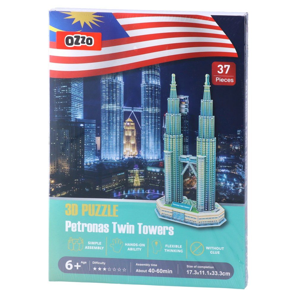 3D Пъзел Sozzle - Куала Лумпур - Twin Towers - 37 части