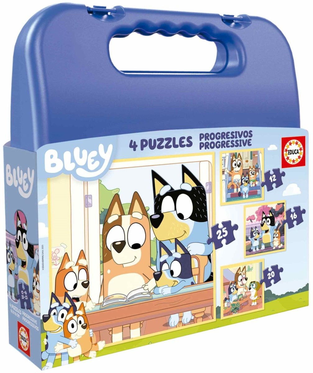 Пъзел в куфарче - Bluey - 4 в 1