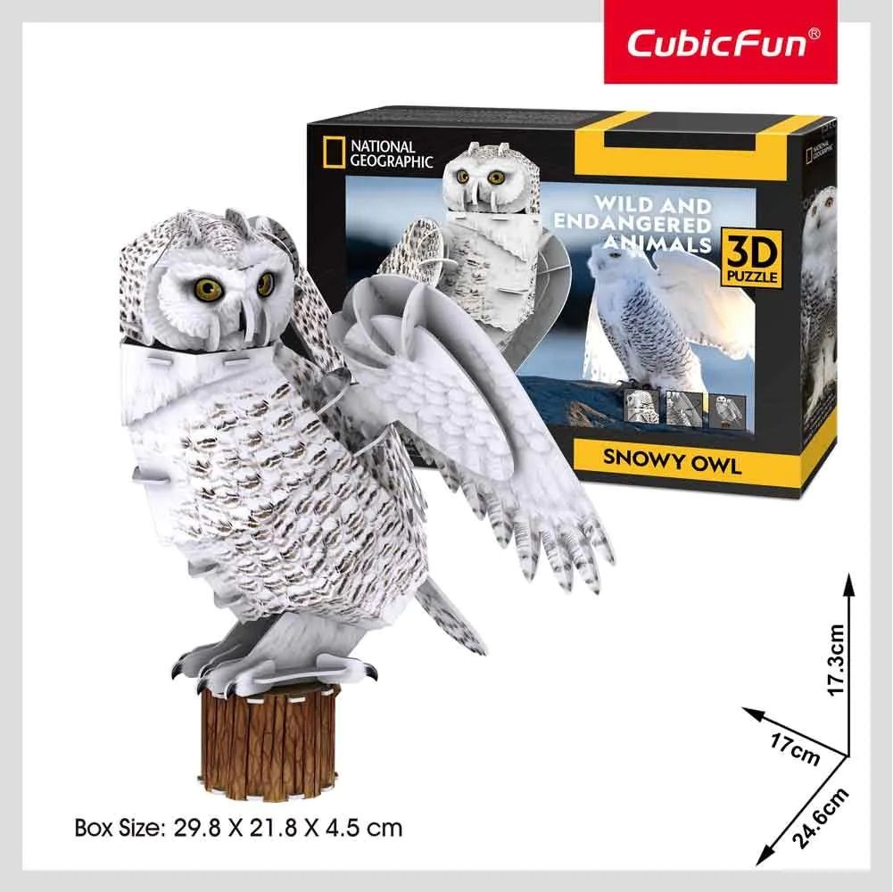 CubicFun Пъзел 3D National Geographic Полярна Сова 62 ч. DS1079h