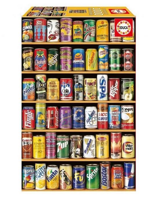 Пъзел EDUCA 1000 части Soft cans - Miniature