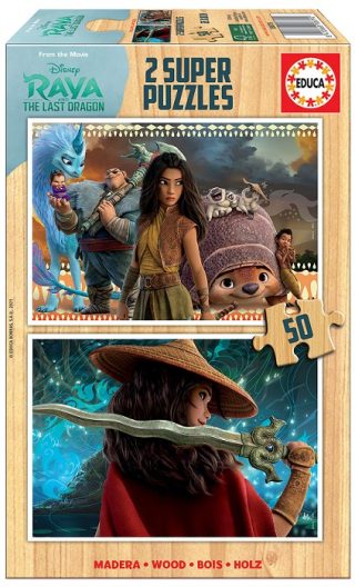 Пъзел Educa 2x25 части Raya And The Last Dragon - дървен