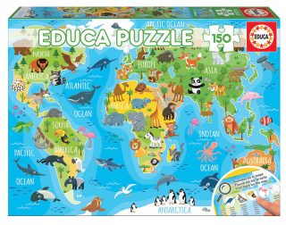 Пъзел Educa 150 части Animals World Map